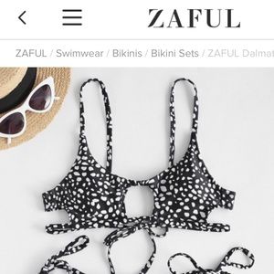 zaful black print bikini